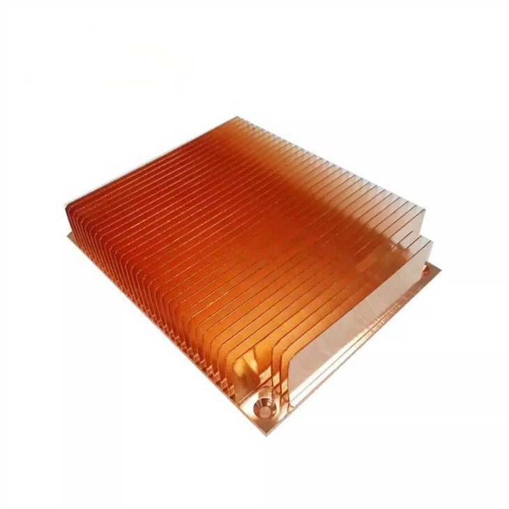 Copper Skived Fin Heatsink With CNC Machining