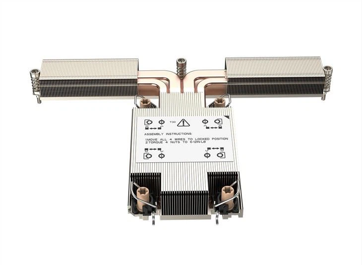 Aluminum Zipper Fin Copper Plate 1U Server EAVC CPU Heatsink For LGA4677